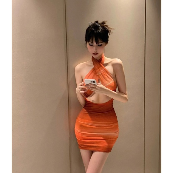 I.AM.GIA style orange dress |iamgia style y2k boho - Picture 2 of 6